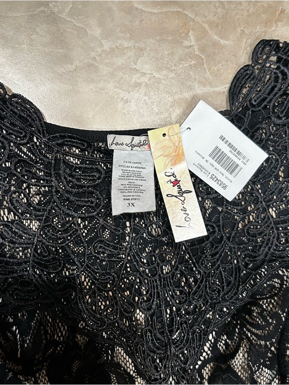 New Black Lace Formal Dress (US 3X) - Picture 3 of 3